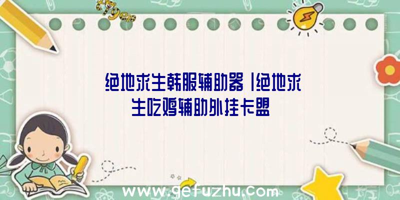 「绝地求生韩服辅助器」|绝地求生吃鸡辅助外挂卡盟